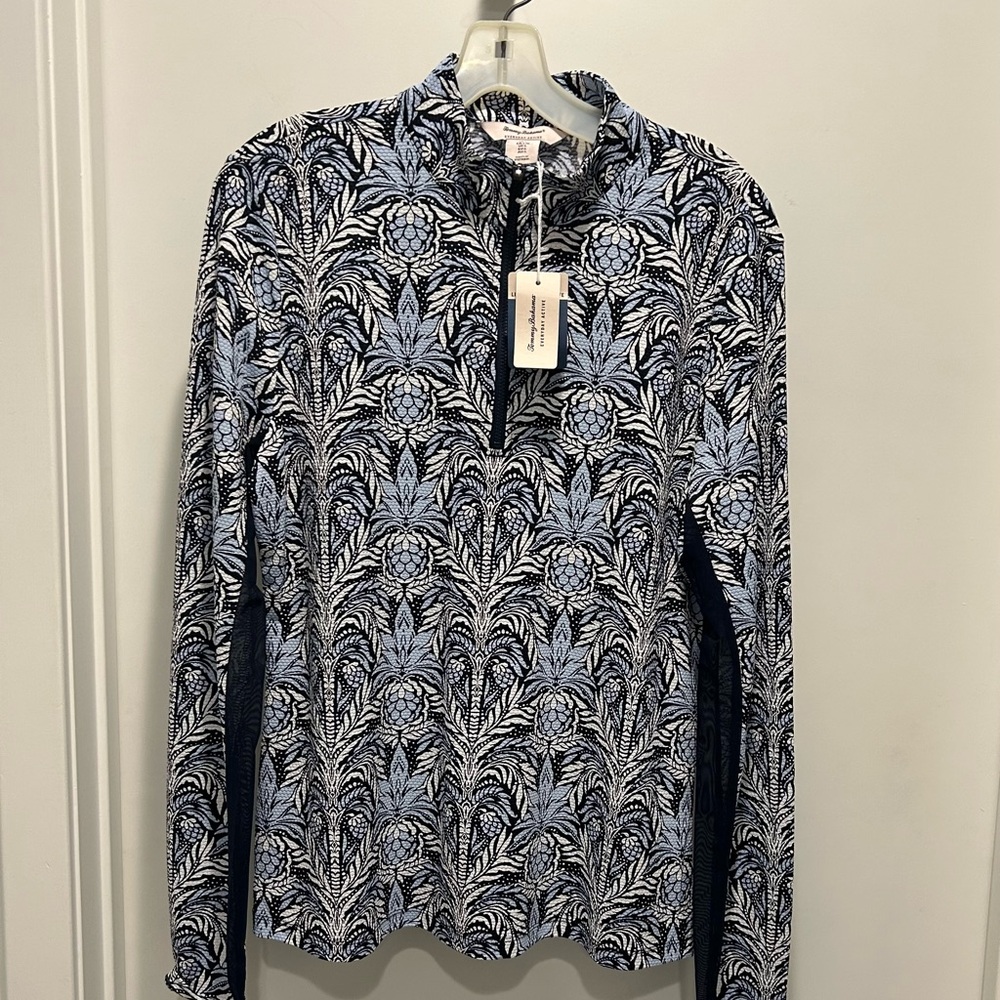 NWT Ladies TOMMY BAHAMA Quarter Zip Golf/Tennis Top -Size Large